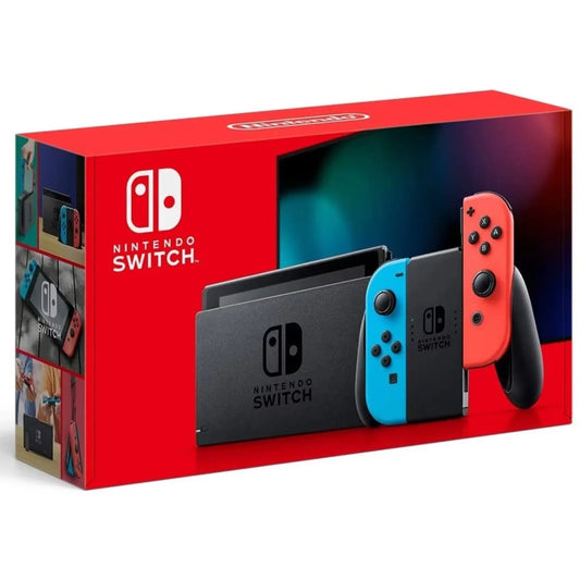 Nintendo Switch Console with Neon Blue & Red Joy-Con