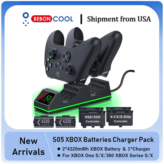 BEBONCOOL S05 Rechargeable Battery Charger Station For XBOX ONE S/X / XBOX Series S/X