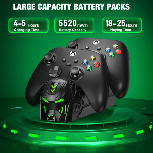 Beboncool Rechargeable Battery Station For Xbox ONE S/X Elite and Series S/X