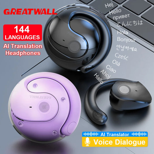 GreatWall AI Real-Time Translation Bluetooth Earphones Supporting Over 100 Voice Languages