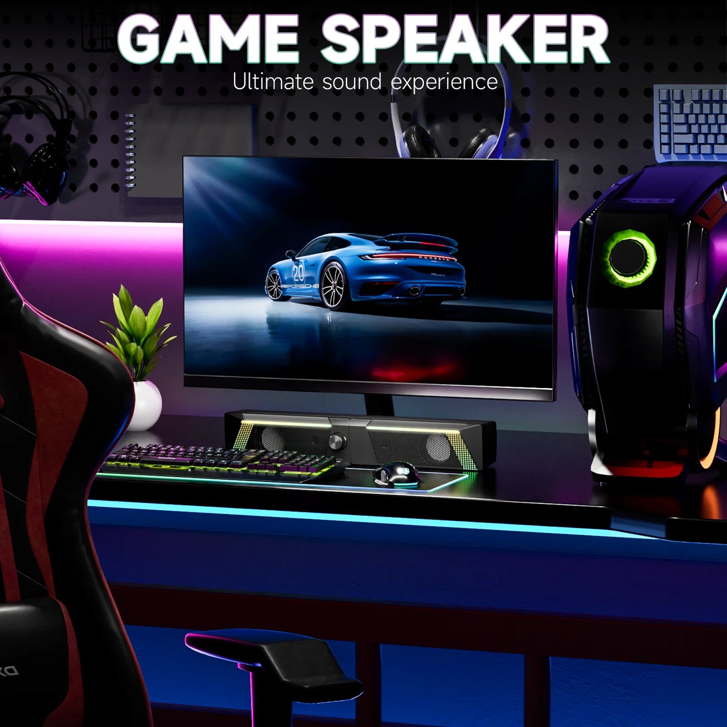 Wired RGB Lights Gaming Speakers
