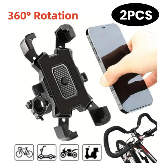 2PCS 360° Rotatable & Adjustable Bike/Motorcycle Phone Mount