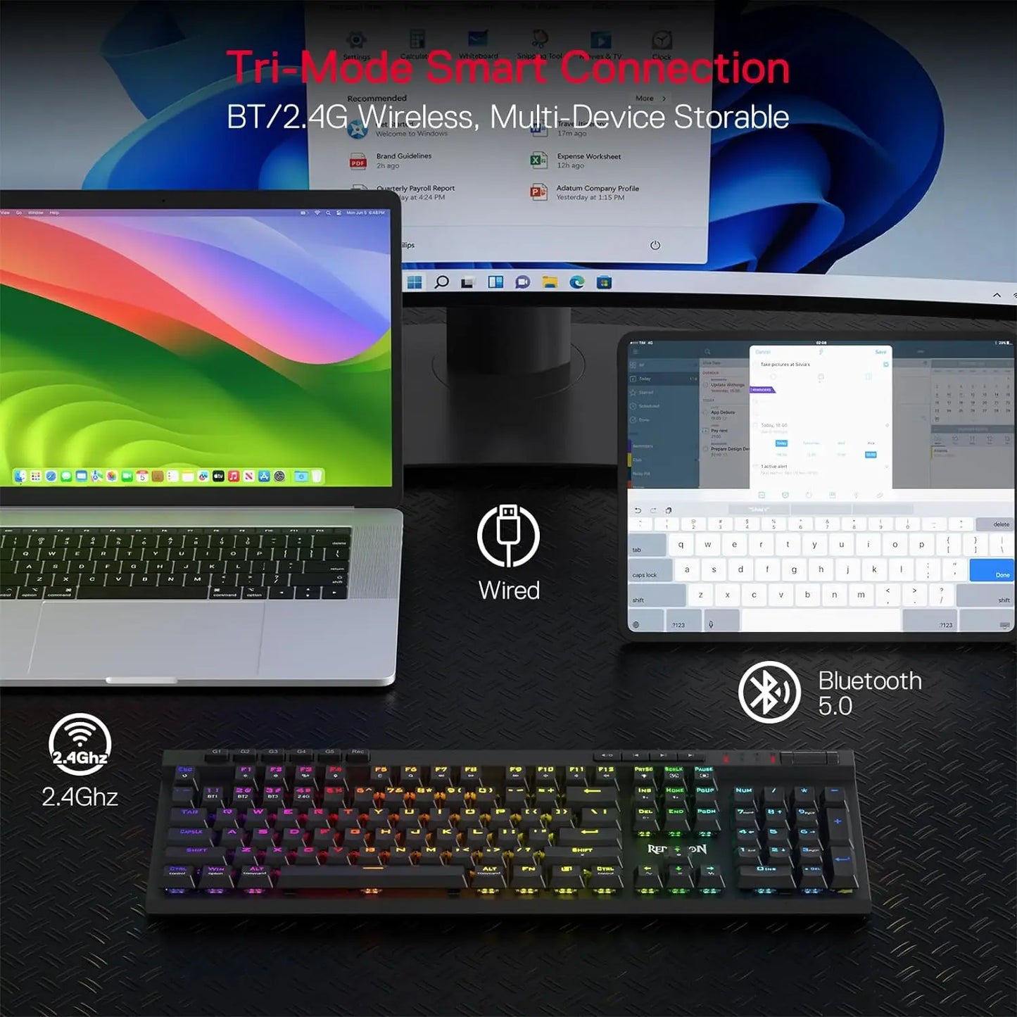 Redragon K580 PRO Wireless RGB Gaming Keyboard
