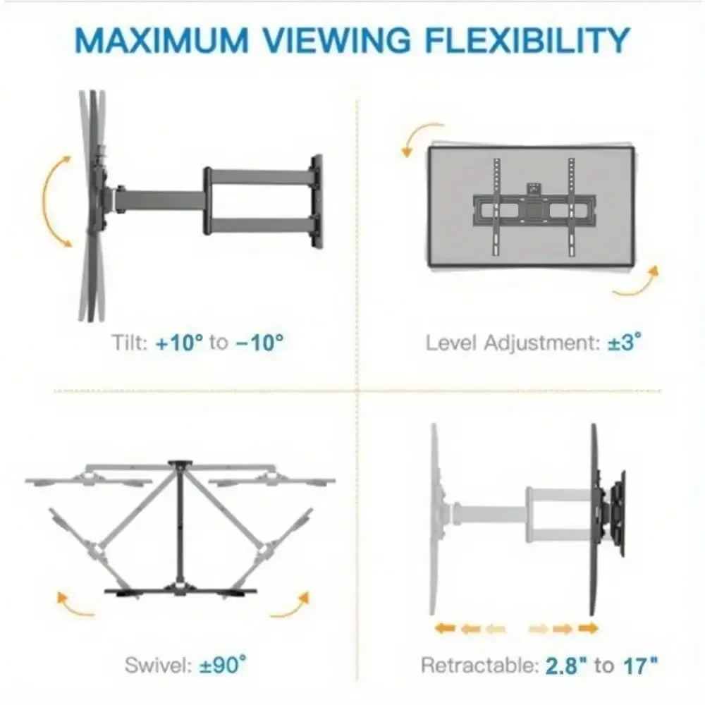 Full Motion TV Wall Mount Bracket Swivel