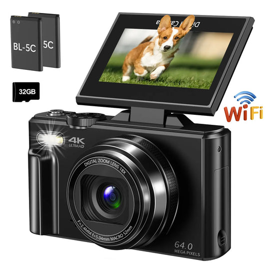 4K Compact Digital Photography Camera, WiFi Webcam