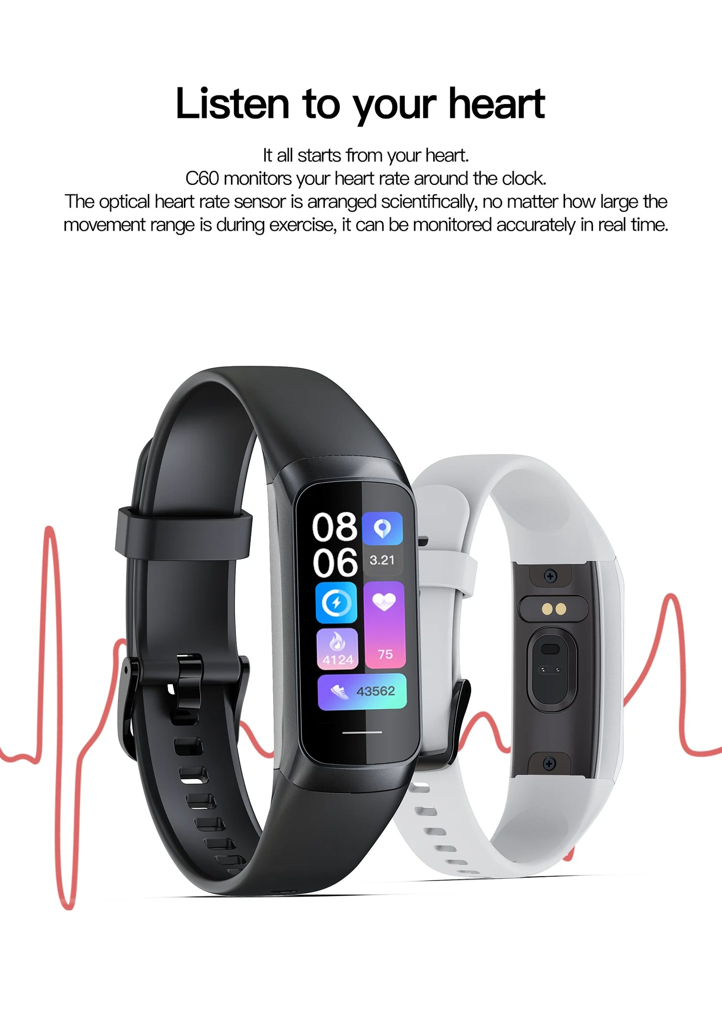 LIGE Amoled Men and Women's Health Tracker Sports Watch
