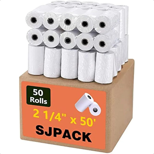 50 Rolls of Cash Register Thermal Paper 2 1 4" x 50'