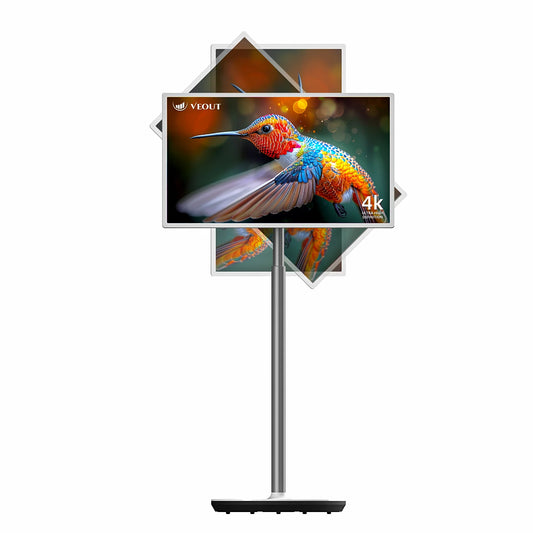 32" 4K Portable TV on Wheels with Touch Screen