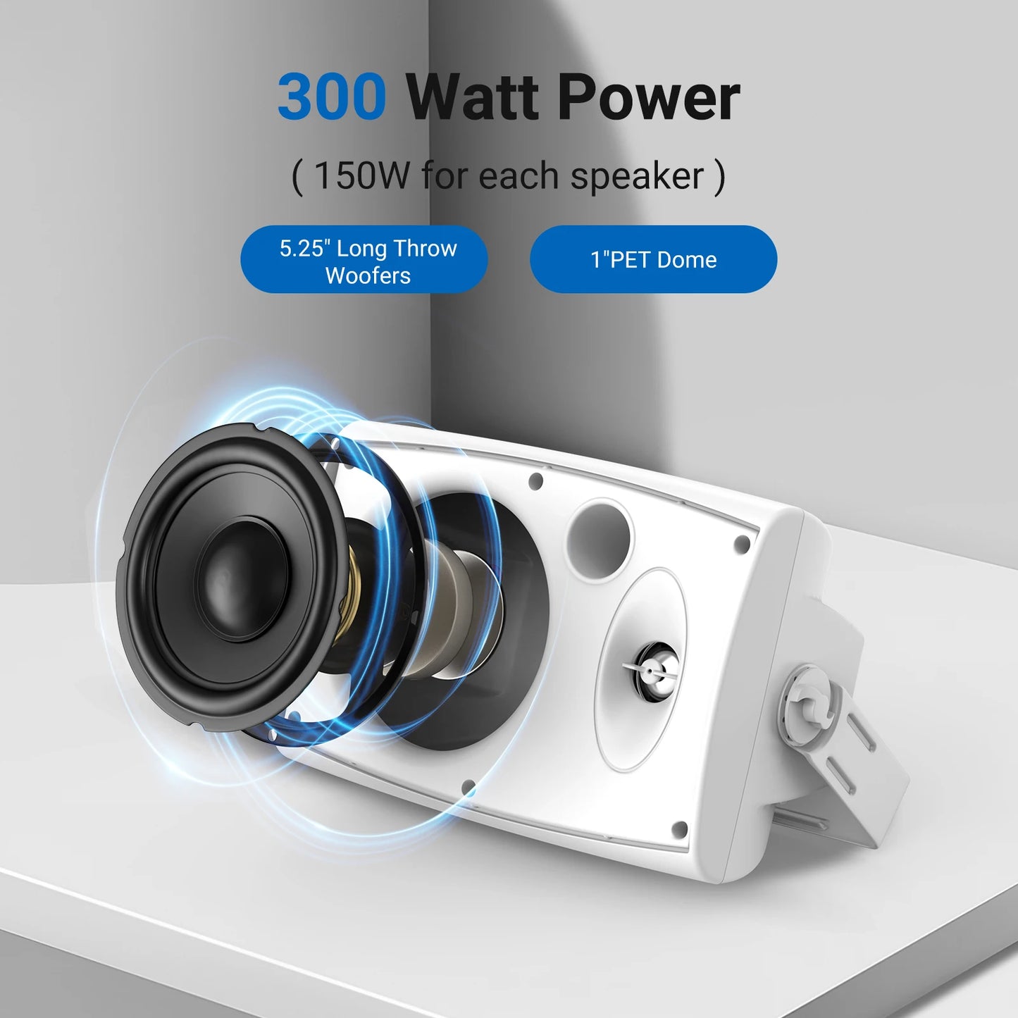 Herdio 5.25'' Wall Mount Bluetooth Speakers