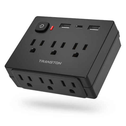 Portable Surge Protector Power Outlet, 9-in-1 Multi-Function