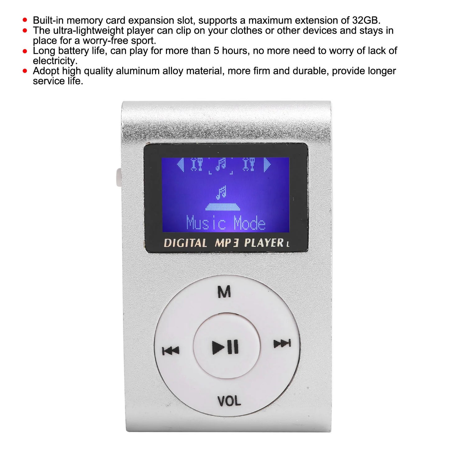Portable Mini MP3 Music Player with Sports BackClip