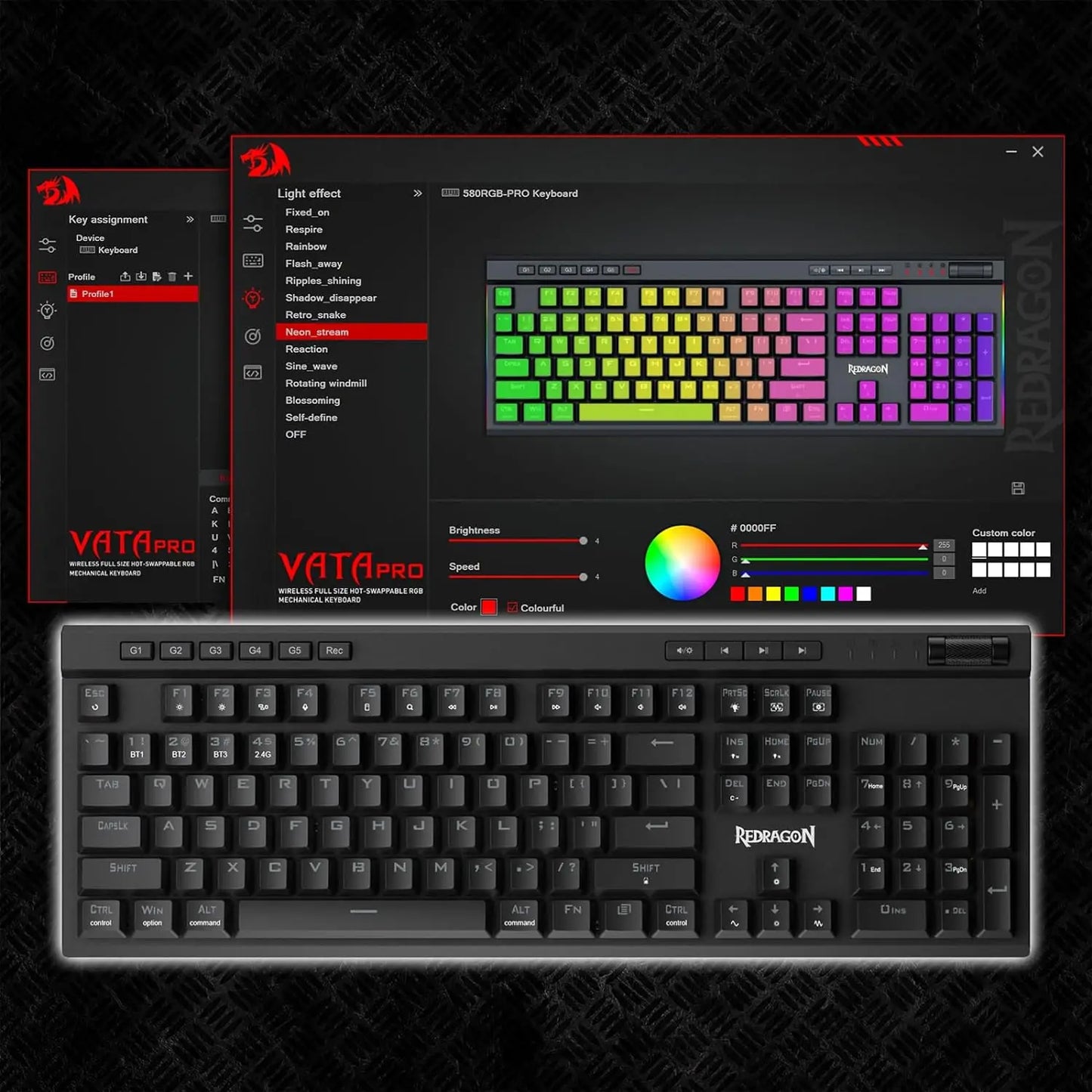 Redragon K580 PRO Wireless RGB Gaming Keyboard