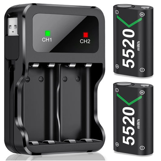 BEBONCOOL 2X5520 mWh Rechargeable Battery For XBOX Controller