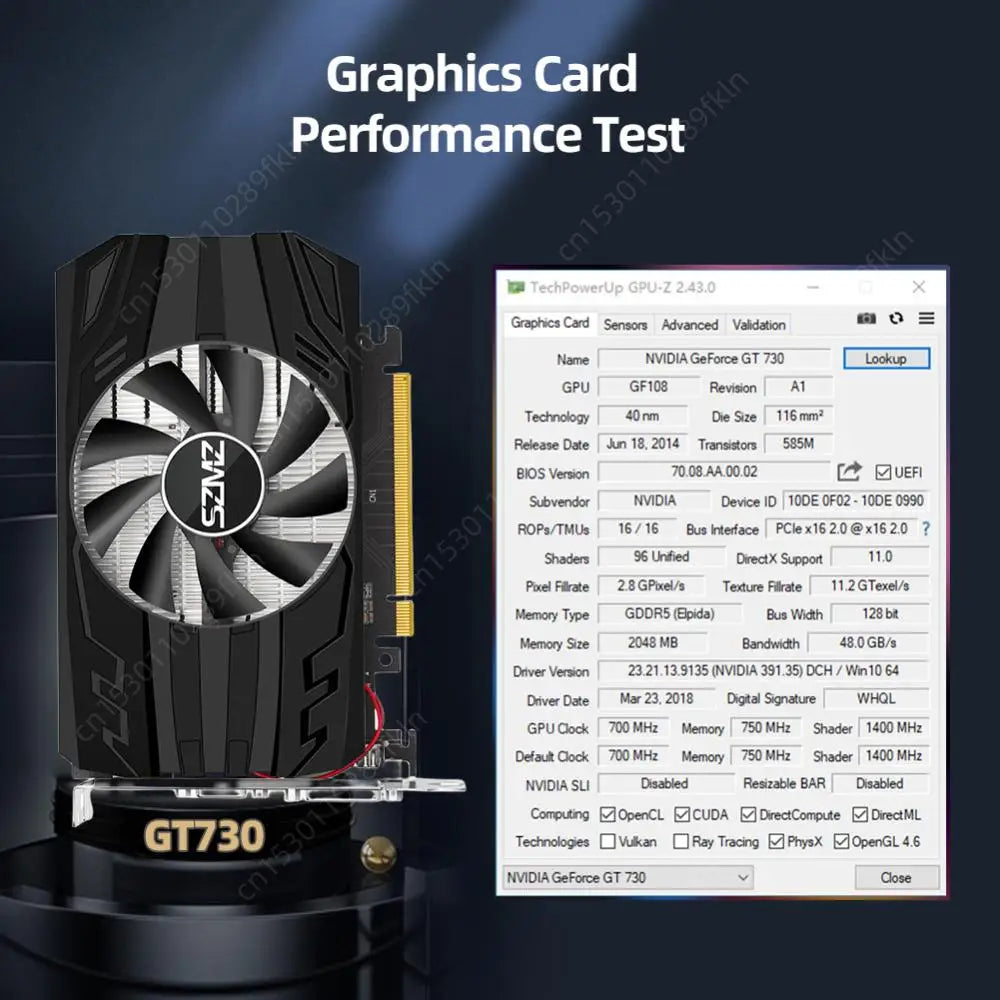 1/2/4GB Graphics Card DDR3/DDR5