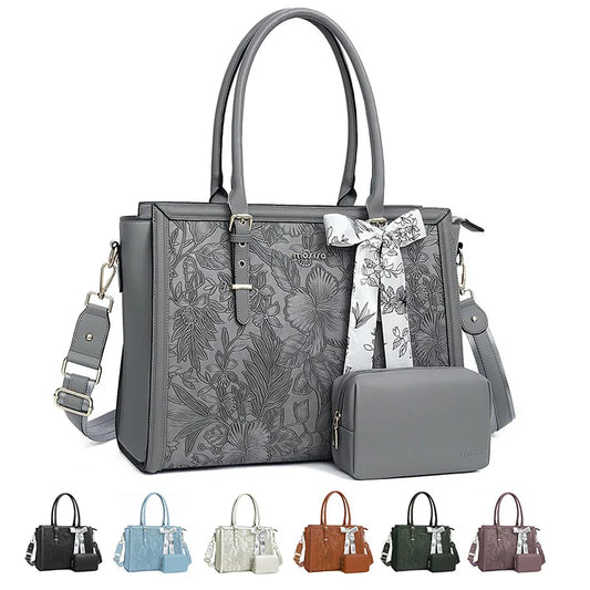 PU Leather Laptop Tote Bag