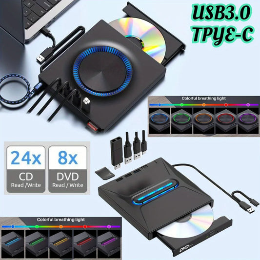 6 in 1 Portable External DVD/CD Drive