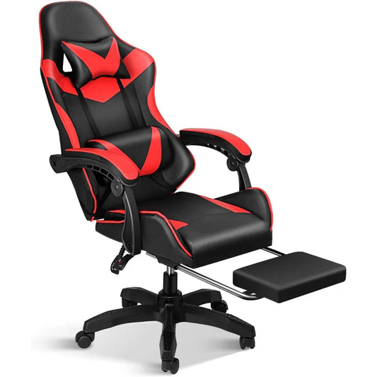 Gaming Chair with Adjustable Swivel Recliner