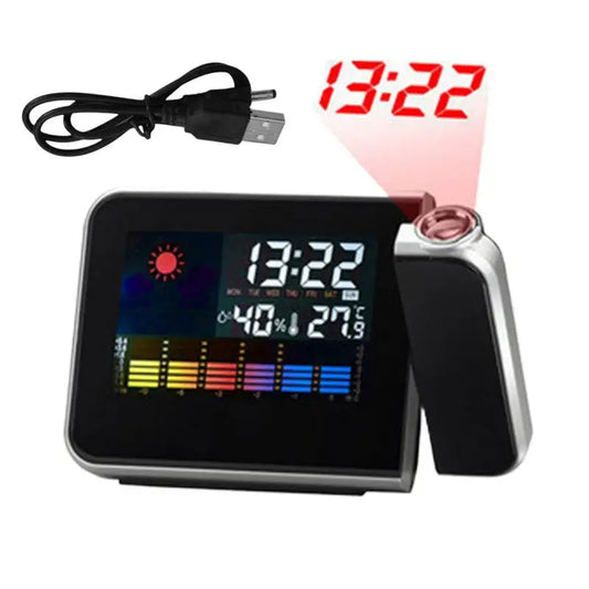 Alarm Clock With Night Backlight LED Screen Projector
