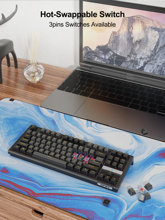 NPET 87 Keys RGB Mechanical Keyboard, Suitable For Gaming And Office